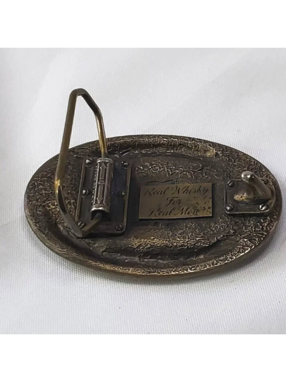 Lord Calvert Canadian Brass Belt Buckle Real Whisky of South Dakota Made In USA